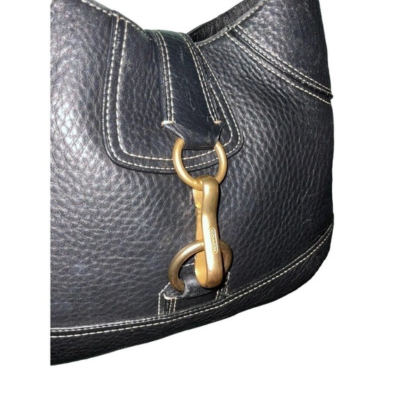 NOT FOR SALE! Vintage COACH HAMPTON Black Pebbled Leather Hobo Shoulder Bag - Picture 10 of 12